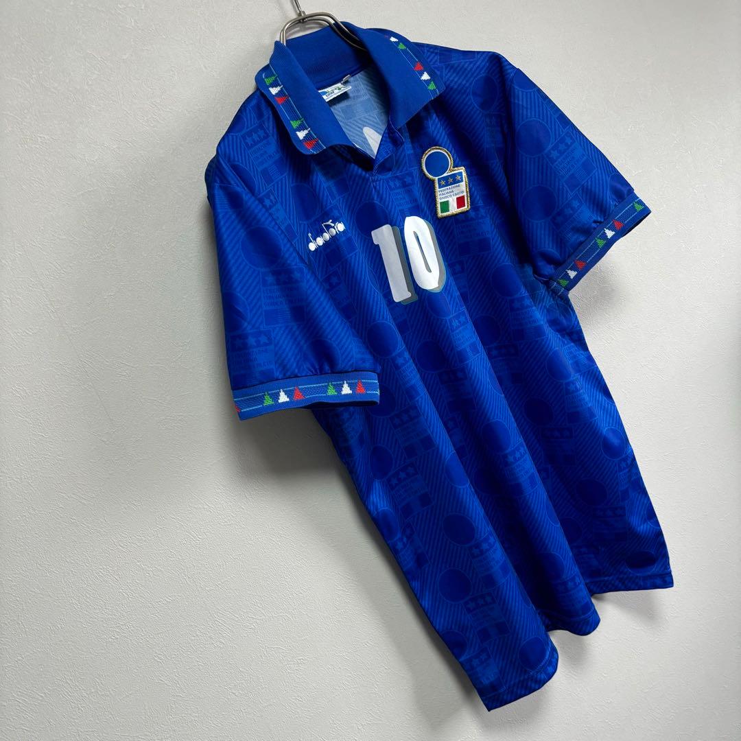 ロベルト・バッジョ DIADORA ディアドラ ユニフォーム ゲームシャツ 青