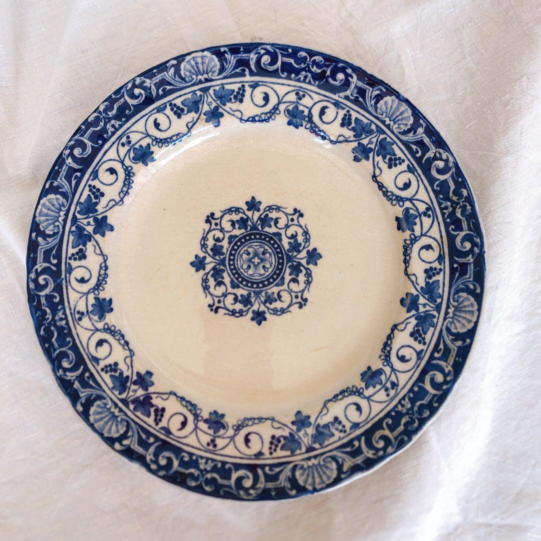 ヴィエイヤールボルドー　ルイ15 青　ディナープレート フランスアンティーク食器