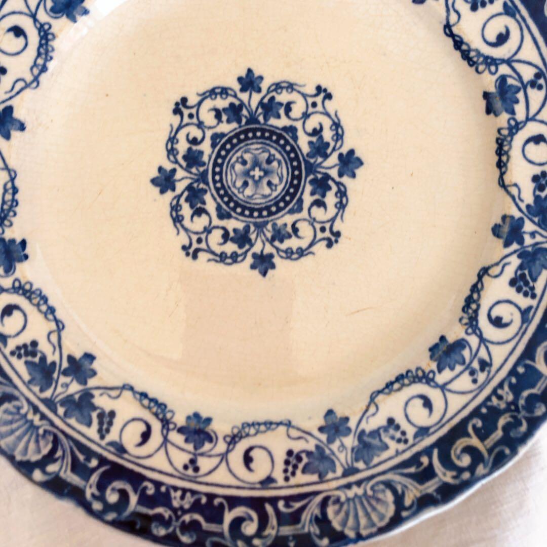 ヴィエイヤールボルドー　ルイ15 青　ディナープレート フランスアンティーク食器