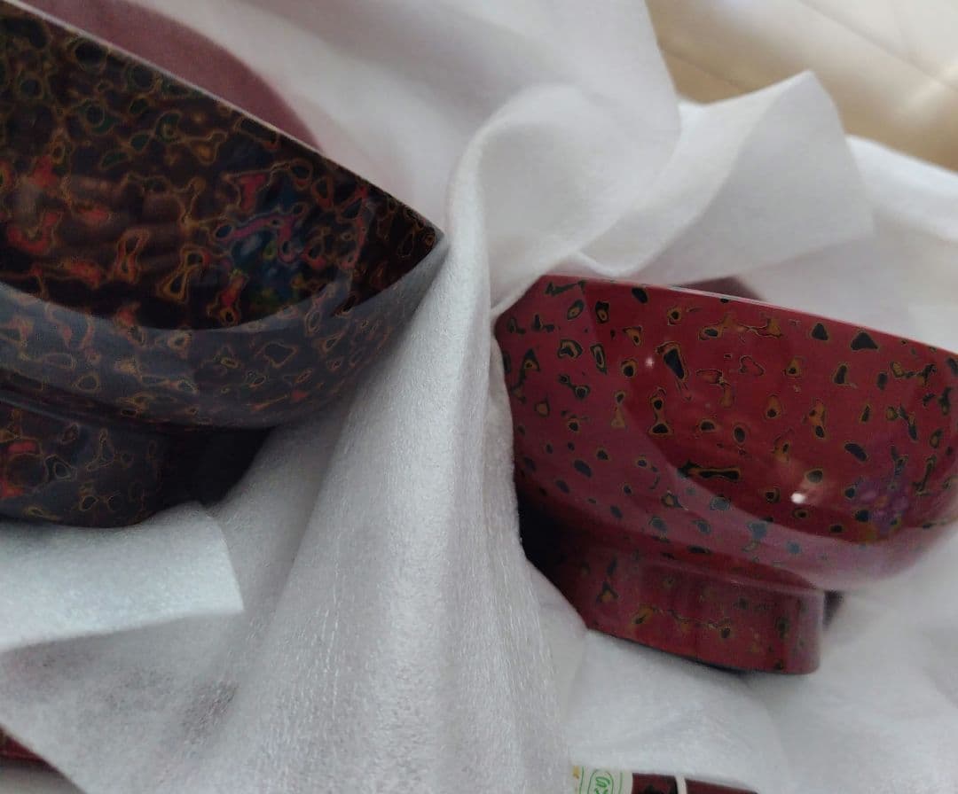 【新品未使用】伝統工芸津軽塗 漆器 夫婦汁椀・箸 ペアセット