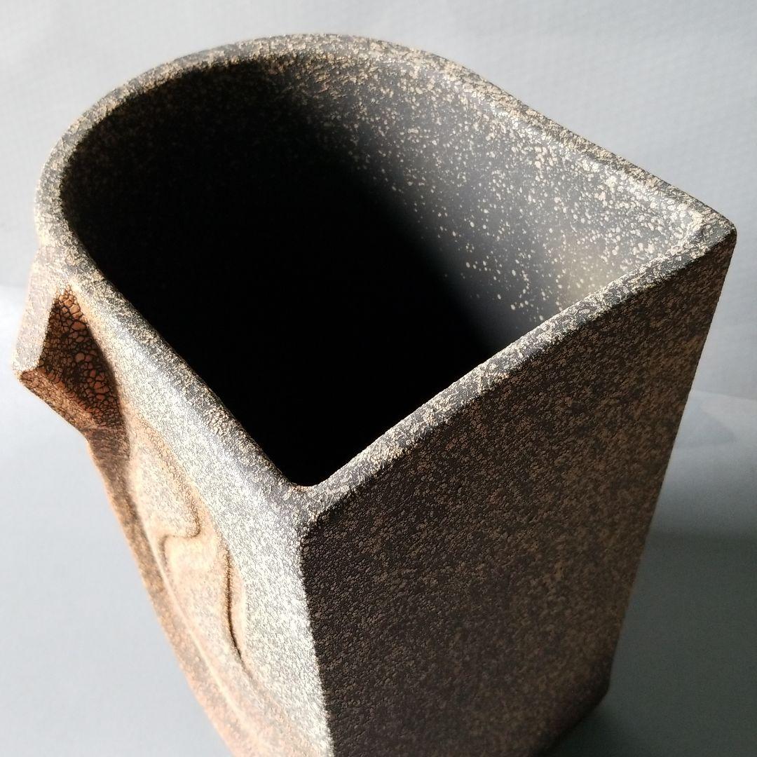 信楽焼傘立て  朱ちらし 高さ４８cm