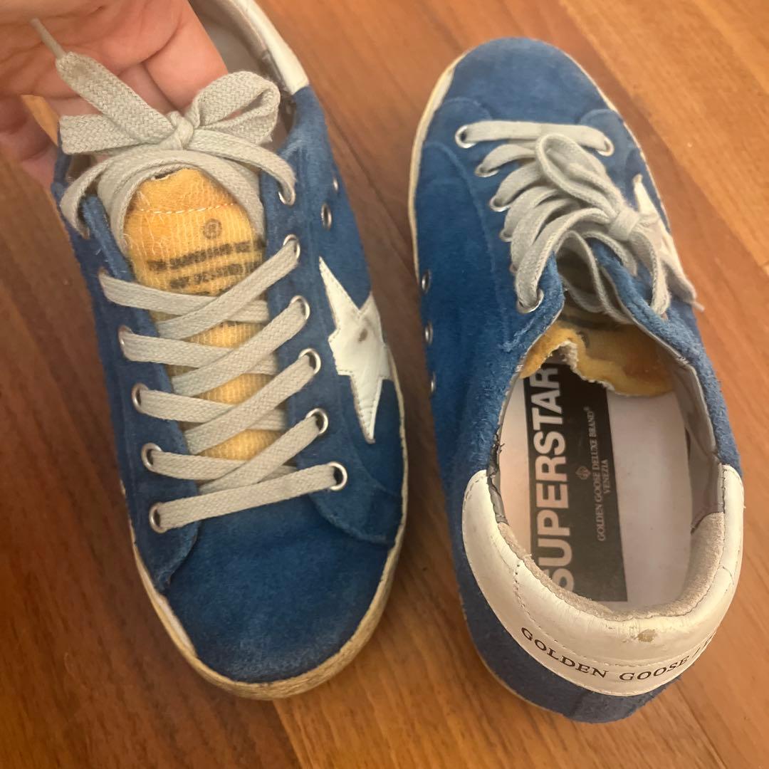 ジ*ン様 【期間限定】GOLDEN  スニーカーブルー本革