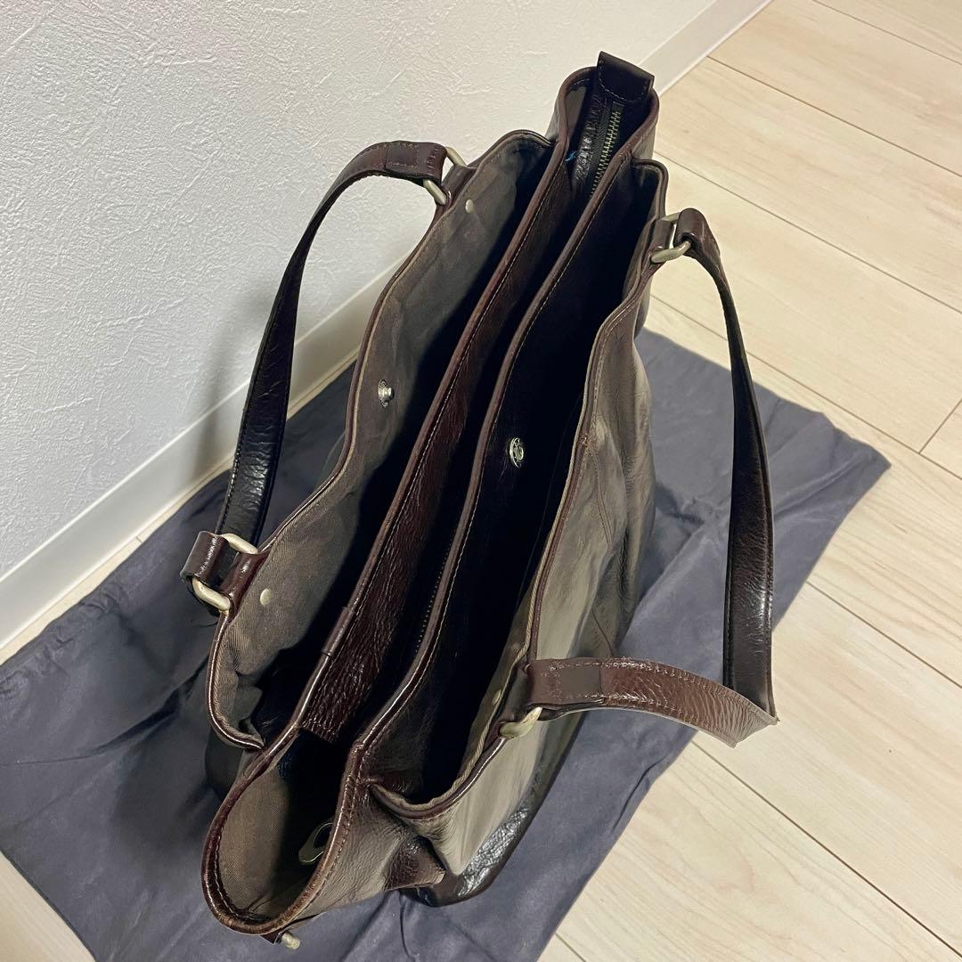 【おかか*無言取引】アニアリ　トートバッグ　ブラウン　オールレザー