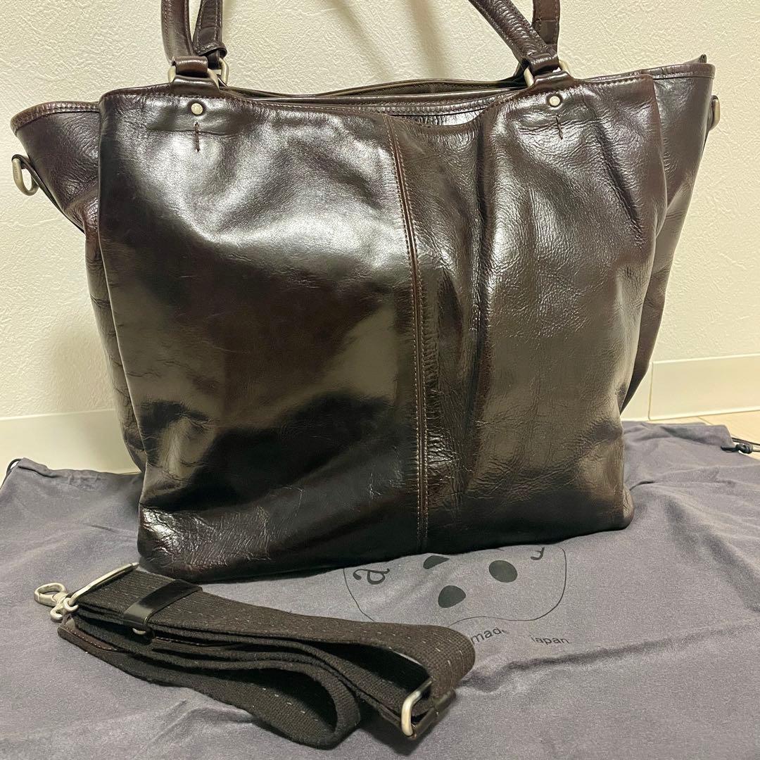 【おかか*無言取引】アニアリ　トートバッグ　ブラウン　オールレザー