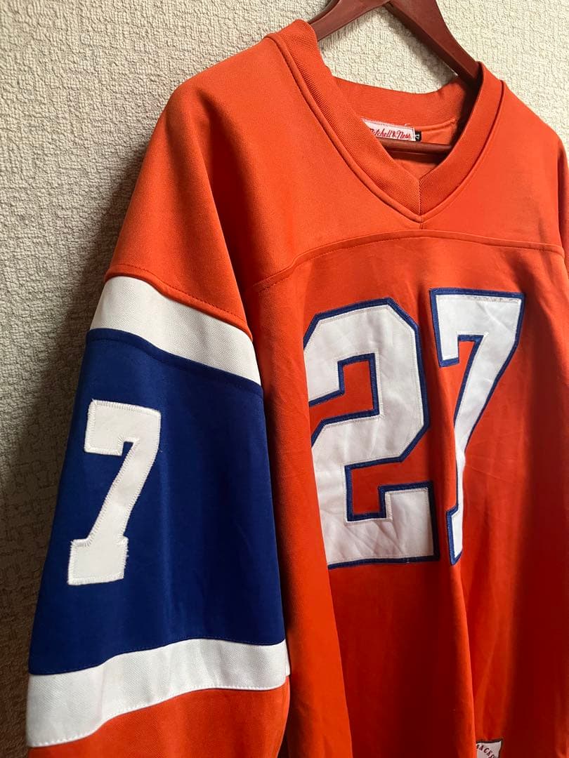 90s mitchell&ness NFL フットボールシャツ XL オレンジ