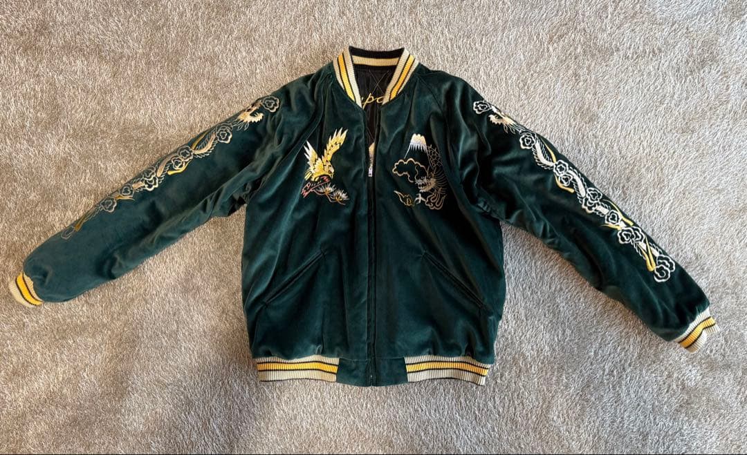 【格安最終価格！希少美品】　　　　　　　　　　　東洋スーベニア別珍　鷹×日本地図