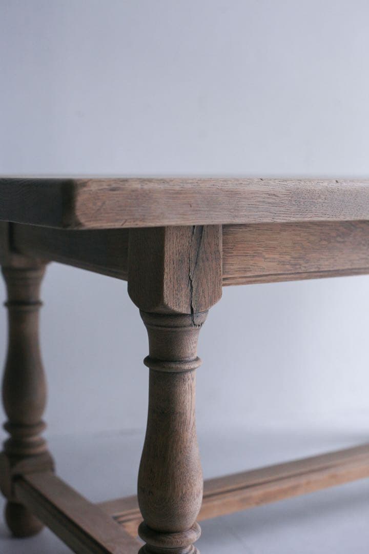 フランス　ローテーブル　サイドテーブル　ブロカント　オーク材　無垢材　古家具