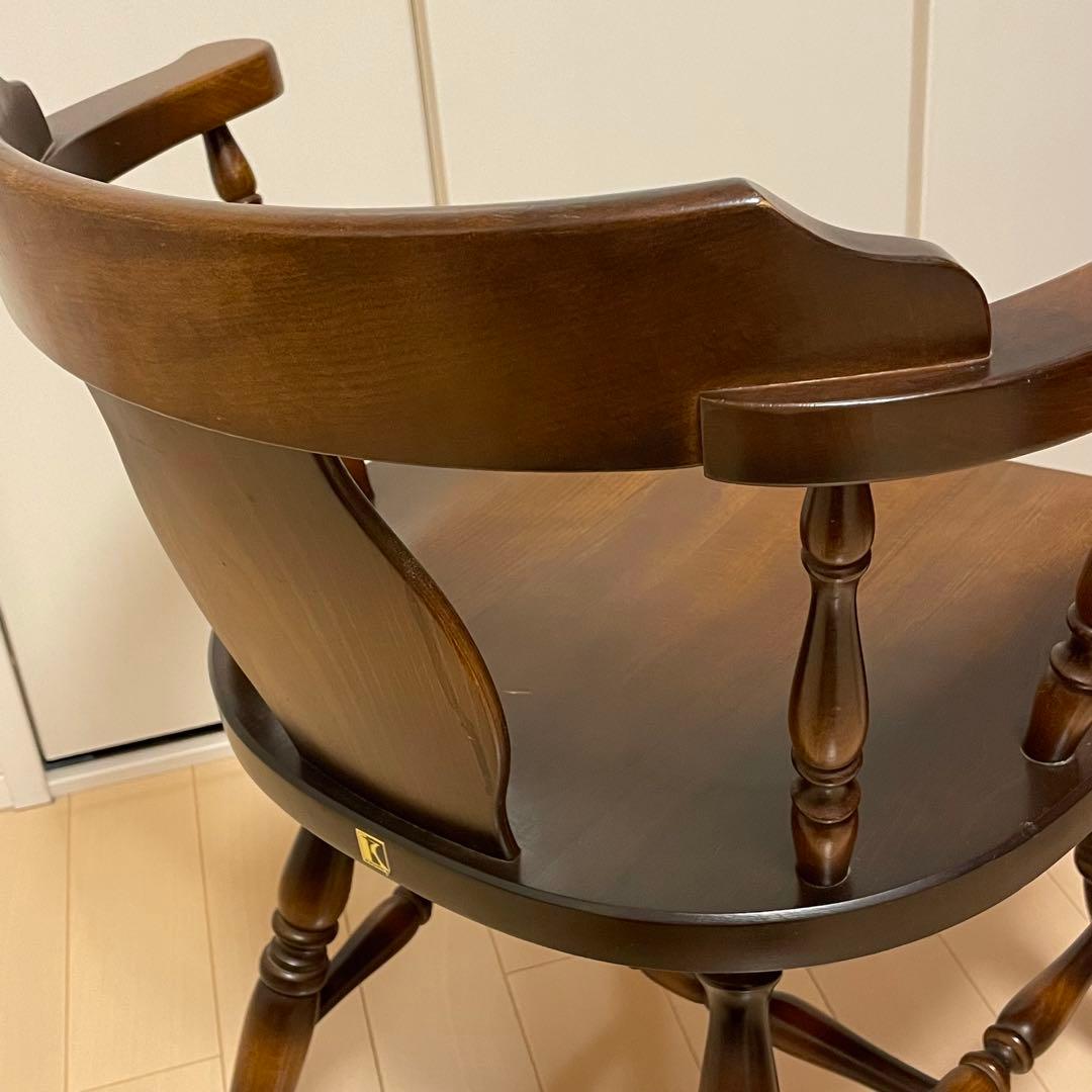 飛騨産業 キツツキマーク ダイニングチェア アームチェア ろくろ脚