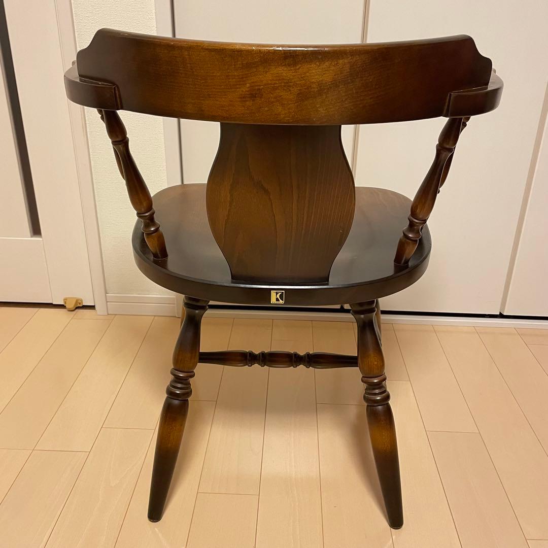 飛騨産業 キツツキマーク ダイニングチェア アームチェア ろくろ脚