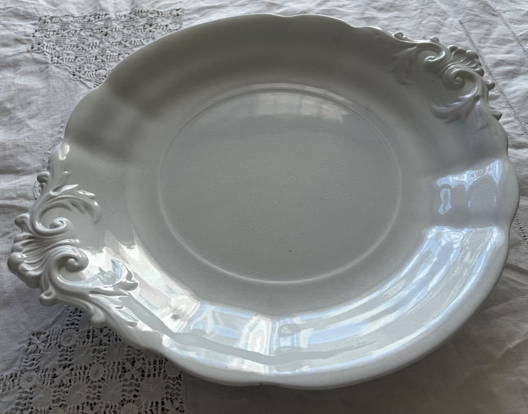 フランスアンティーク　大皿　レリーフ　ケーキプレート　Villeroy&Boch