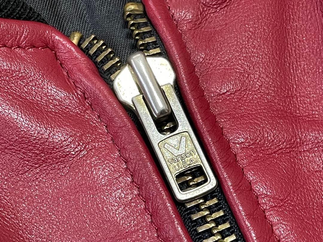 VANSON TVJ オールレザー スタジャン ライダース 革ジャン 42