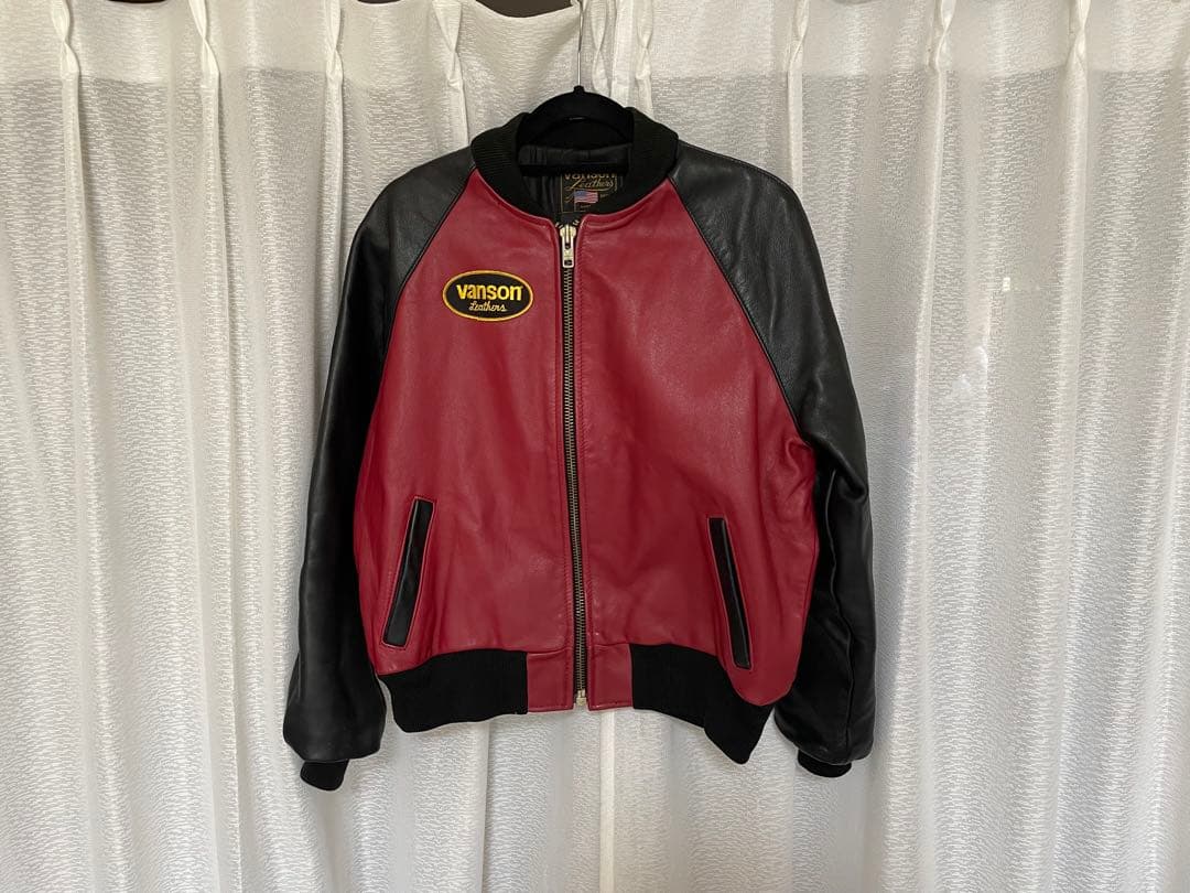 VANSON TVJ オールレザー スタジャン ライダース 革ジャン 42