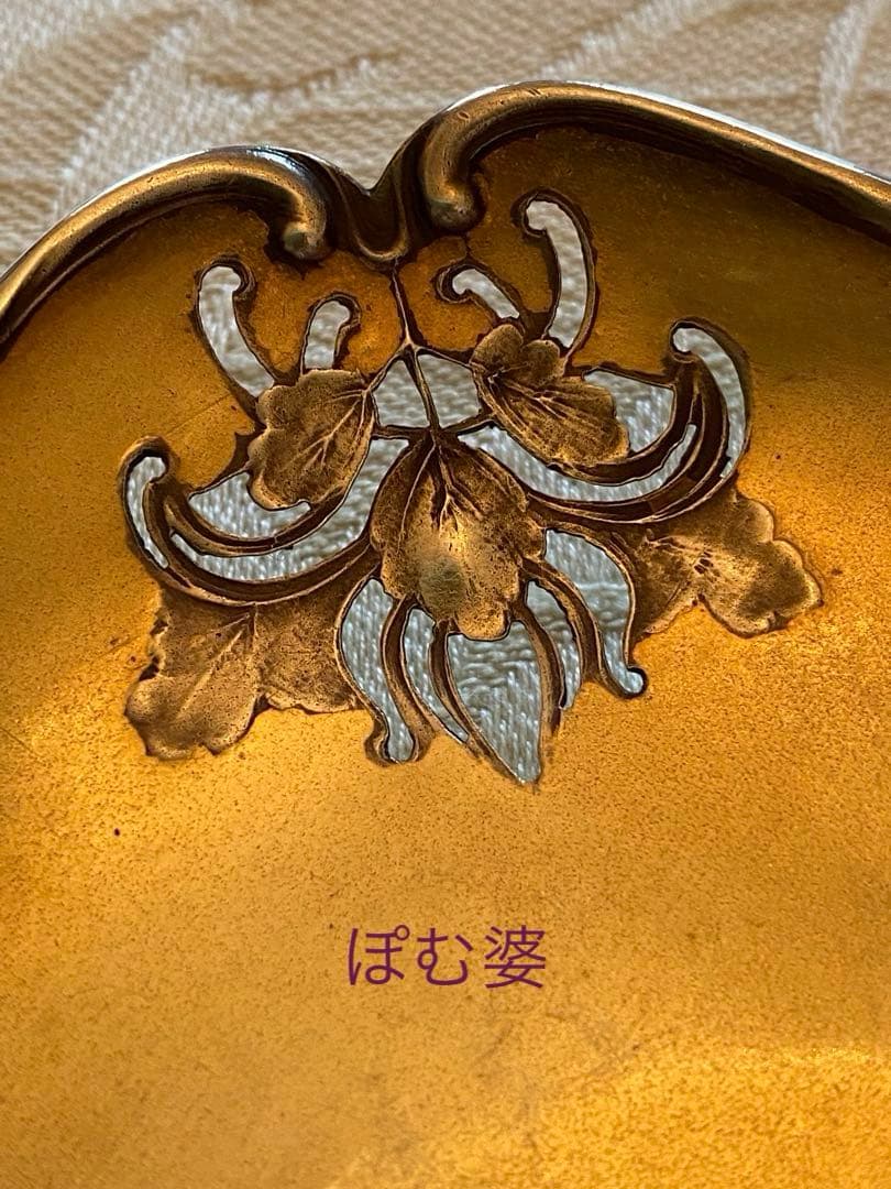 【カルディヤック】純銀＋ヴェルメイユ ／透かし／皿 取り皿 銘々皿 小トレイ１枚