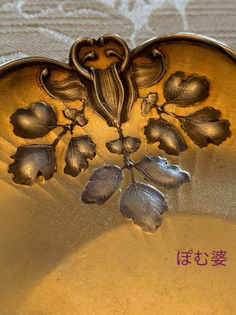 【カルディヤック】純銀＋ヴェルメイユ ／透かし／皿 取り皿 銘々皿 小トレイ１枚