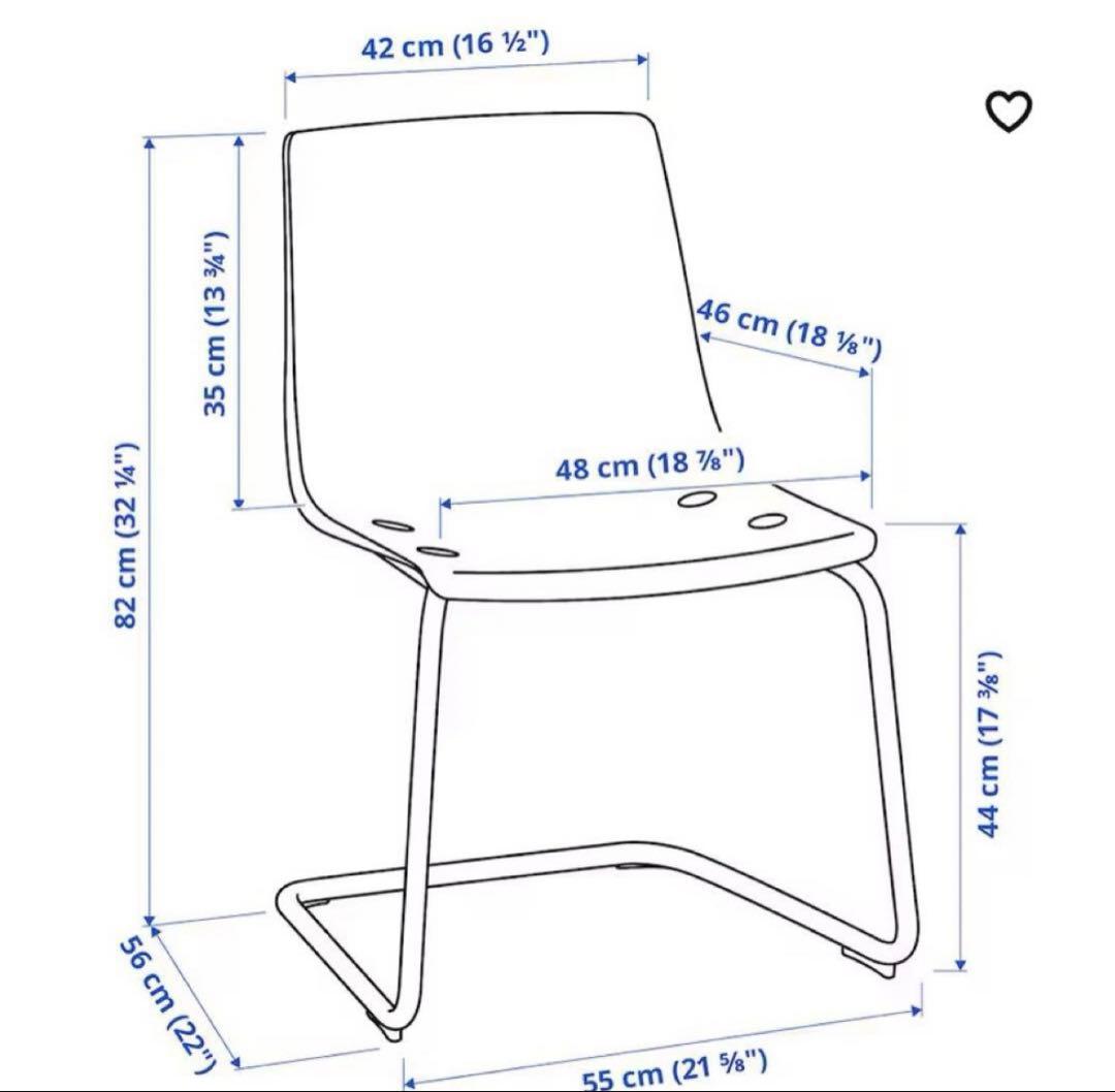 IKEA TOBIAS トービアスチェア 透明/クロムメッキ ４脚セット