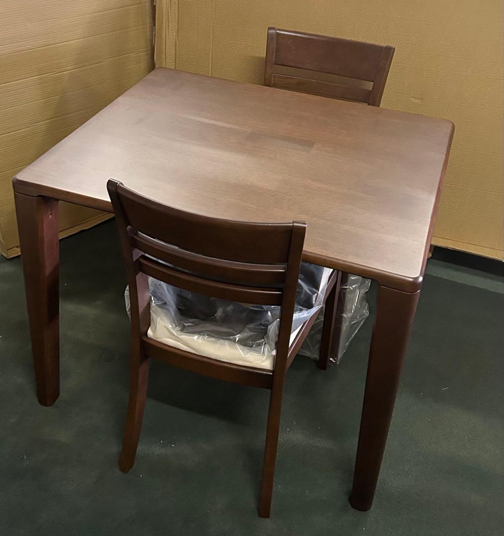 新品　飛騨家具　ステルス　ヒーター付き　ダイニングテーブル　チェア　3点セット