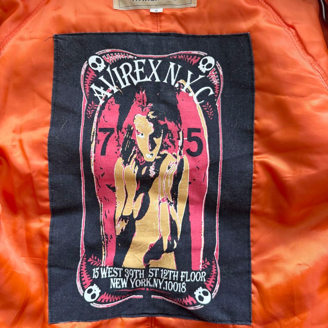 AVIREX　Y2K　ミリタリージャケット　N-2B カーキ　ファー　S