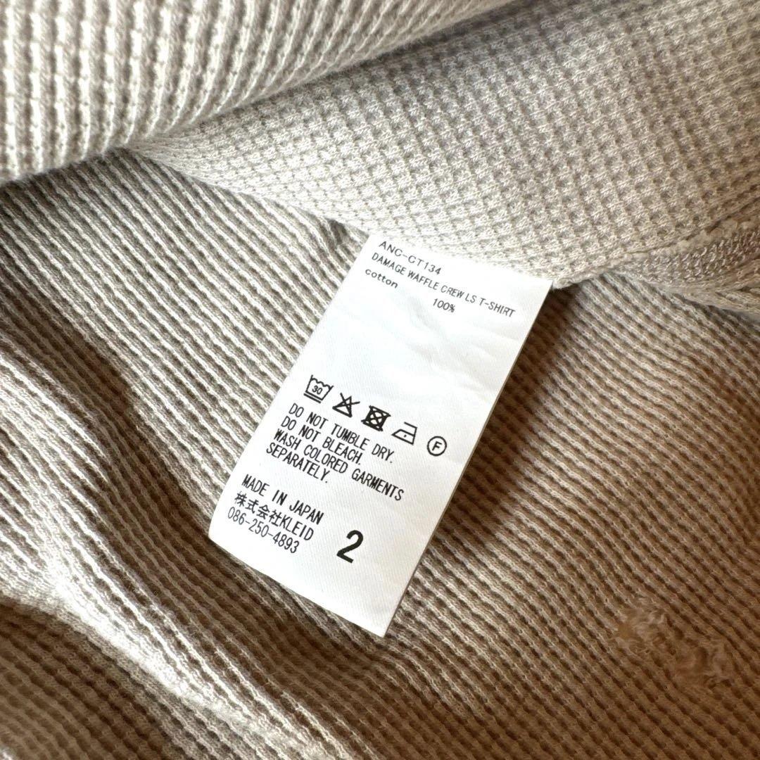 トップス ANCELLM DAMAGE WAFFLE L/S T-SHIRT size2
