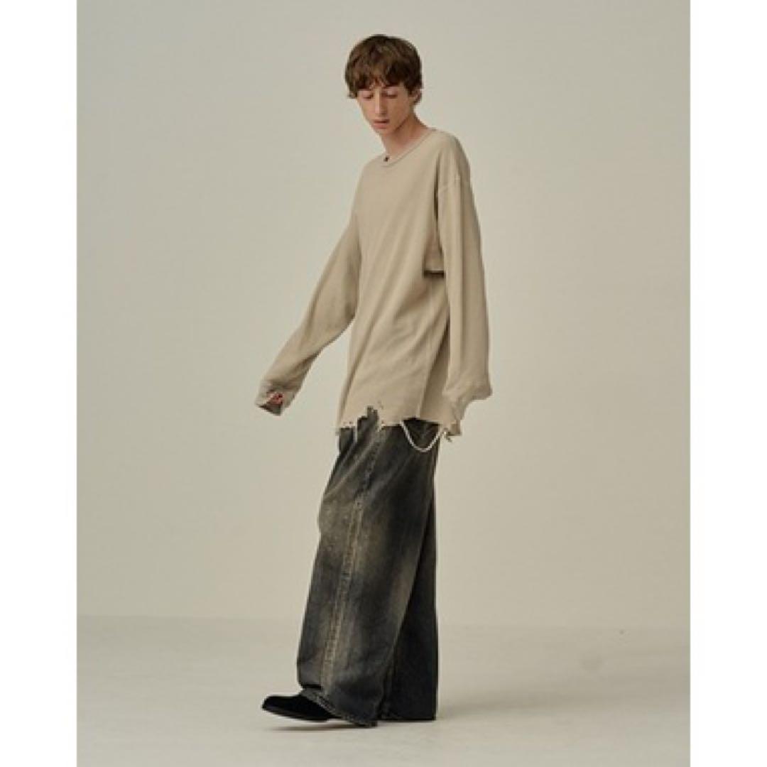 トップス ANCELLM DAMAGE WAFFLE L/S T-SHIRT size2