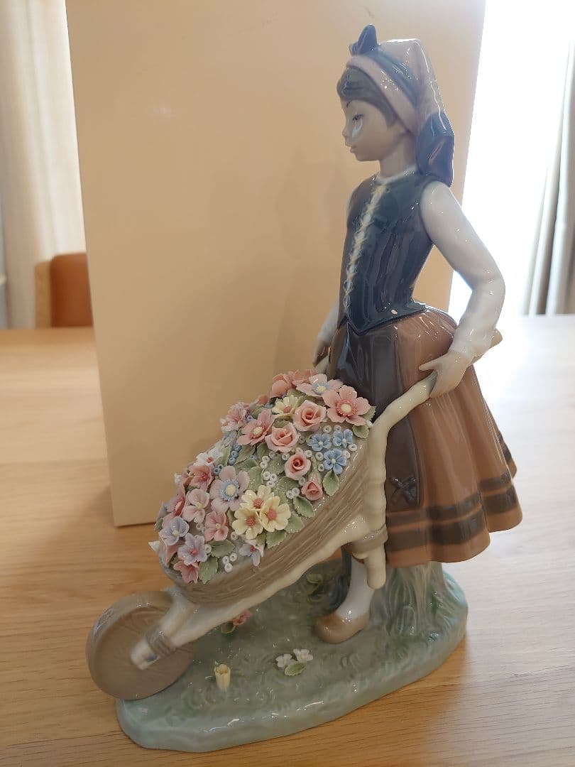 【美品 絶版】LLADRO リヤドロ 「花屋の姉妹」シリーズ1419『花集め』