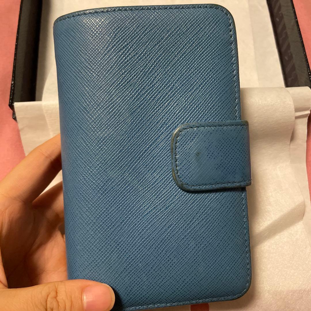 PRADA 二つ折り財布 ブルー
