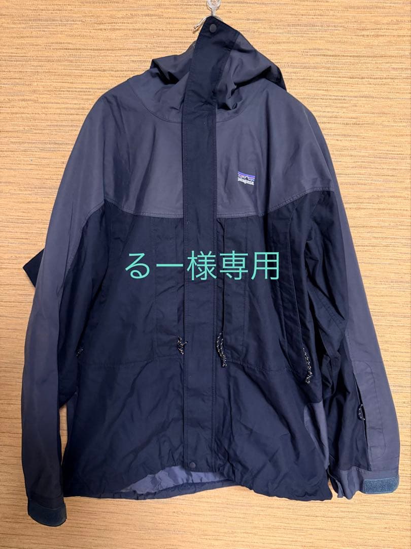 るー　02s Patagonia ストームジャケット　Lサイズ　紺×灰