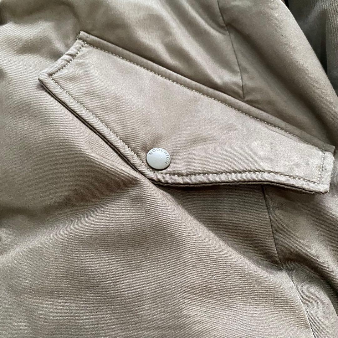 【近年モデル】WOOLRICH 　ロングダウンコート　ラビットファー　カーキ　M