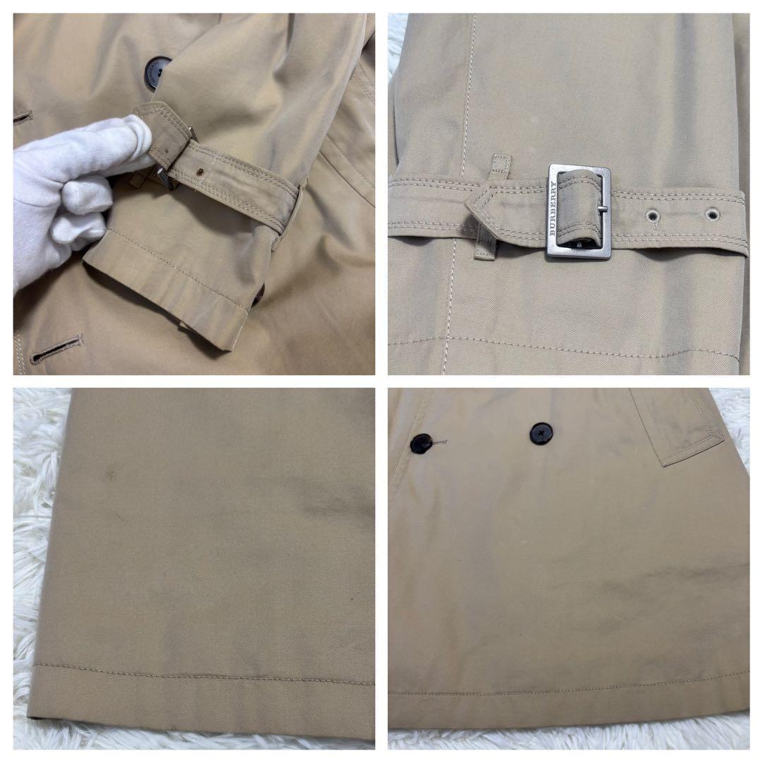 バーバリーロンドン　ダブルブレスト トレンチコート　ノバチェック　サイズL