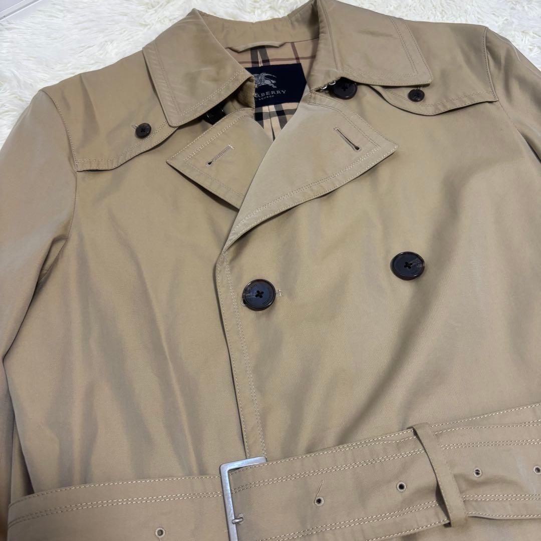 バーバリーロンドン　ダブルブレスト トレンチコート　ノバチェック　サイズL