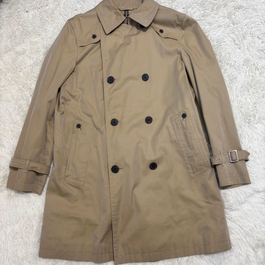 バーバリーロンドン　ダブルブレスト トレンチコート　ノバチェック　サイズL