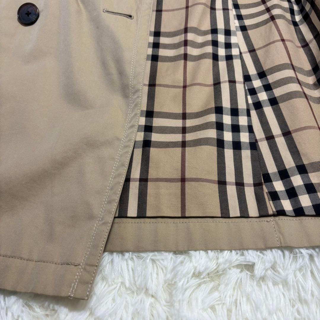 バーバリーロンドン　ダブルブレスト トレンチコート　ノバチェック　サイズL