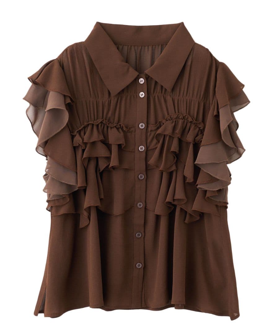 即完　ココディール　新品タグ付　フリルシャツブラウス　25AW