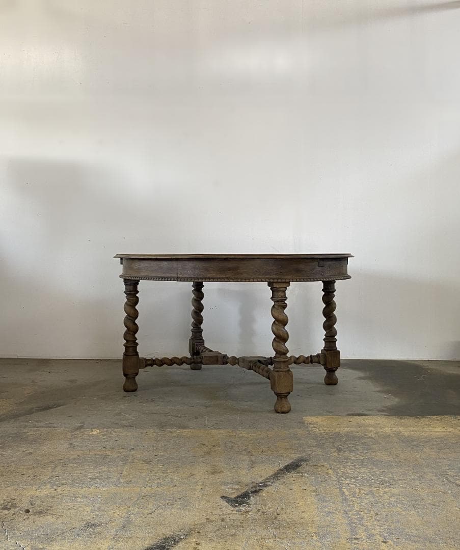 フランス アンティーク Round Oak Table オーク テーブル