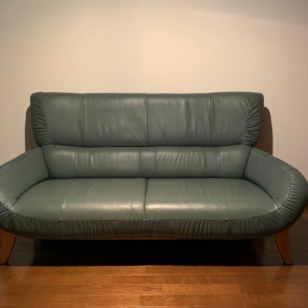 カリモク チターノ ソファ 本革 ハイバック 送料込み