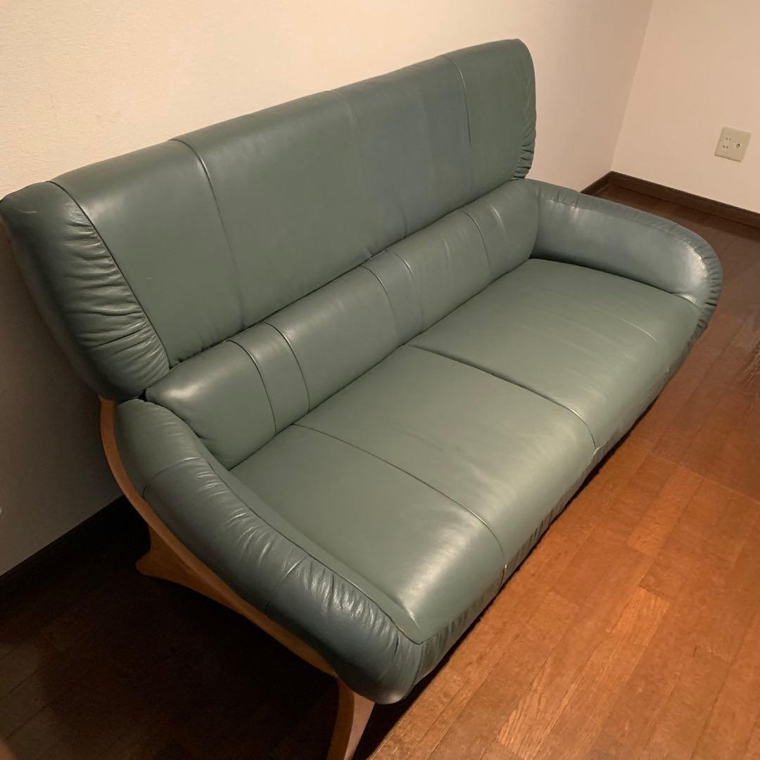 カリモク チターノ ソファ 本革 ハイバック 送料込み