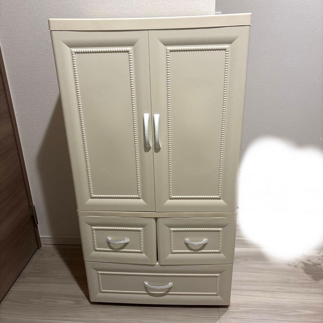 【たのメル便】タンス チェスト 収納 観音開き　キッズチェスト　プラスチック製