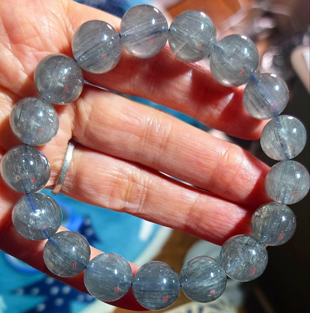 ✨天使と光のVIBRATION 高品質 虹入り ブルールチルクォーツブレスレット