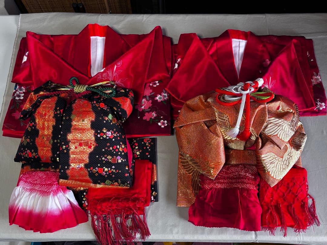 四つ身女の子着物•小物12点 ×2セット双子の姉妹様やご姉妹におすすめ‼️計24点