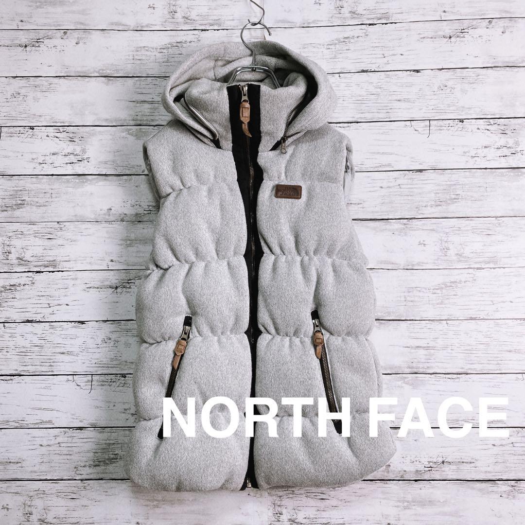 r0009 ノースフェイス ダウンベスト ライトグレー 85M 布地 着心地よし