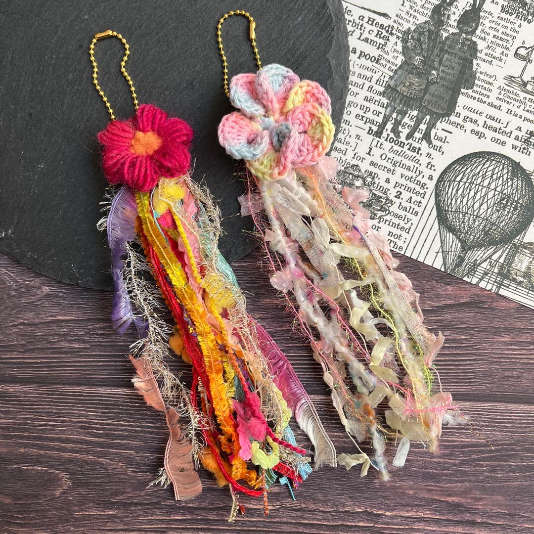 オリジナルチャーム お花 引き揃え糸