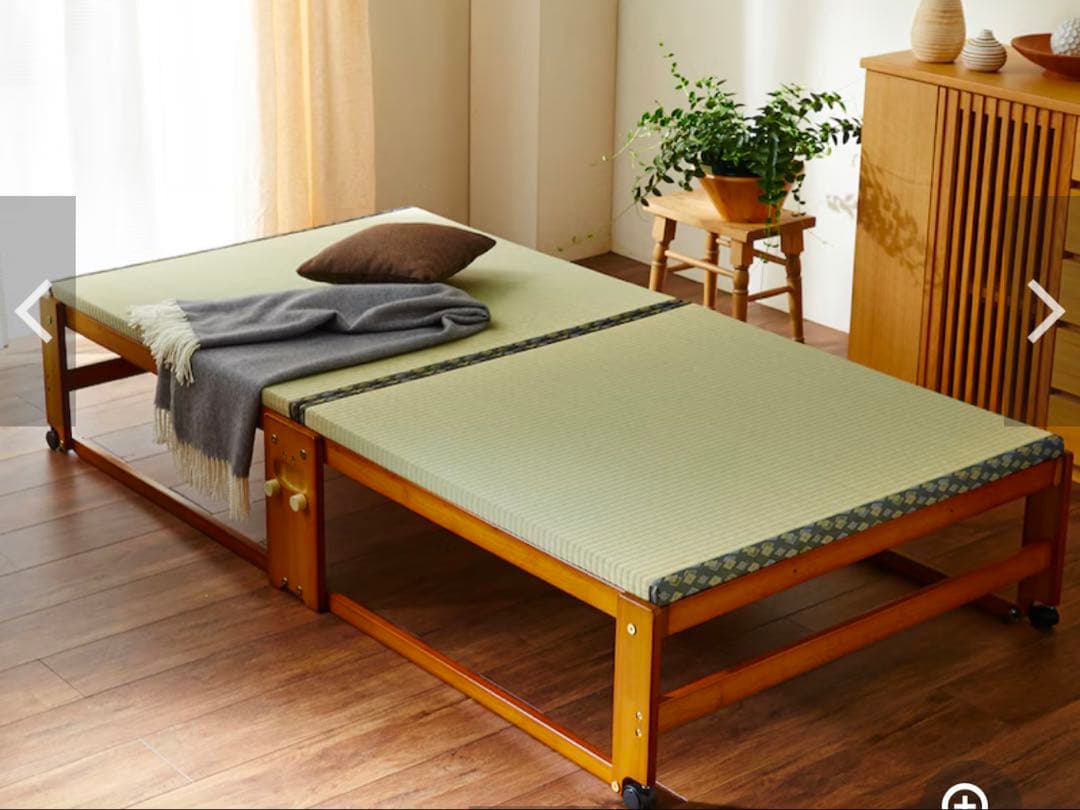 キャスター付き折りたたみベッド シングルサイズ 畳表