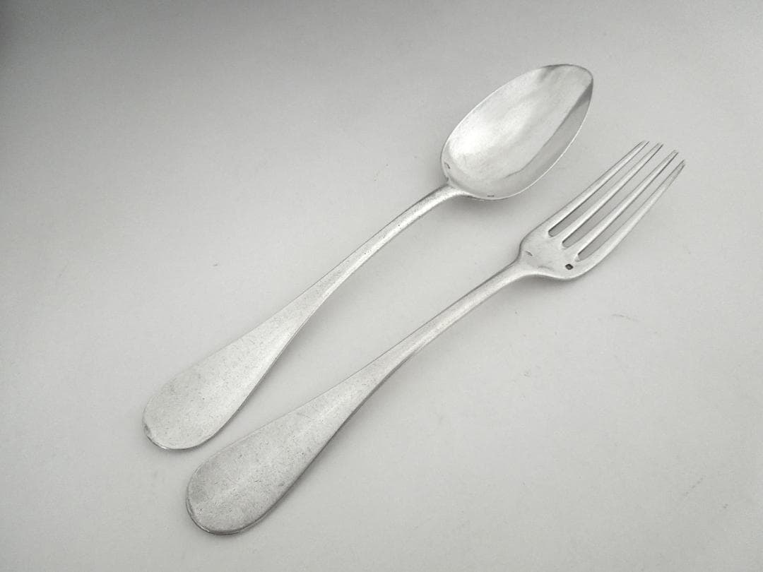 フランス　シルバースプーン＆フォーク　H&C　 純銀