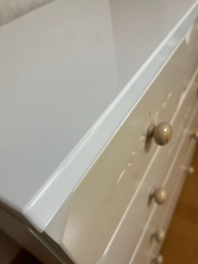 ホワイト 4段 木製チェスト