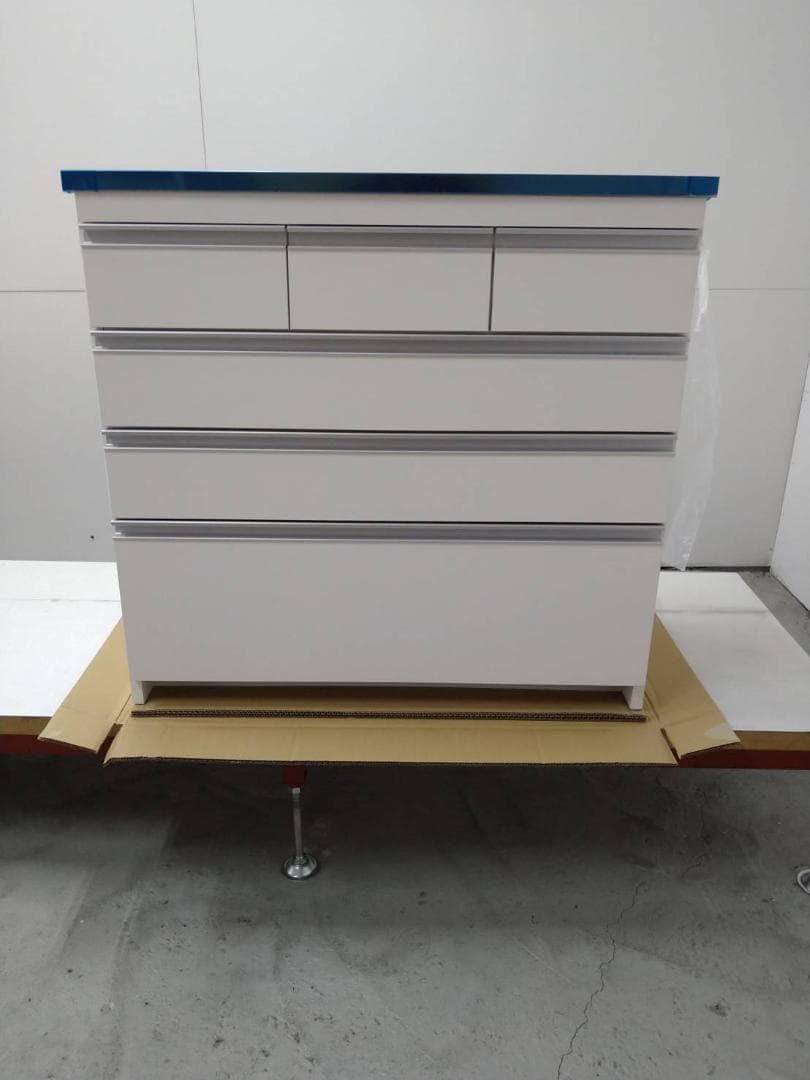 6081 ステンレスカウンター幅90 ホワイト　KK-90