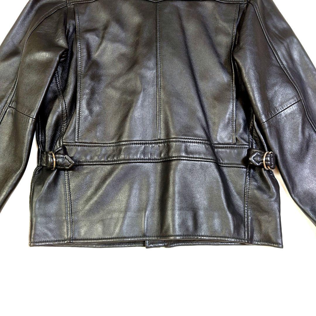 ポロ ラルフローレン ラムレザー セミダブル ライダースジャケット Mサイズ 黒