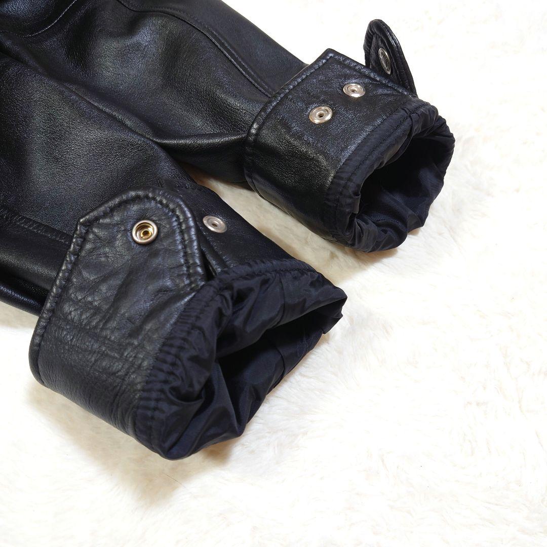 ポロ ラルフローレン ラムレザー セミダブル ライダースジャケット Mサイズ 黒