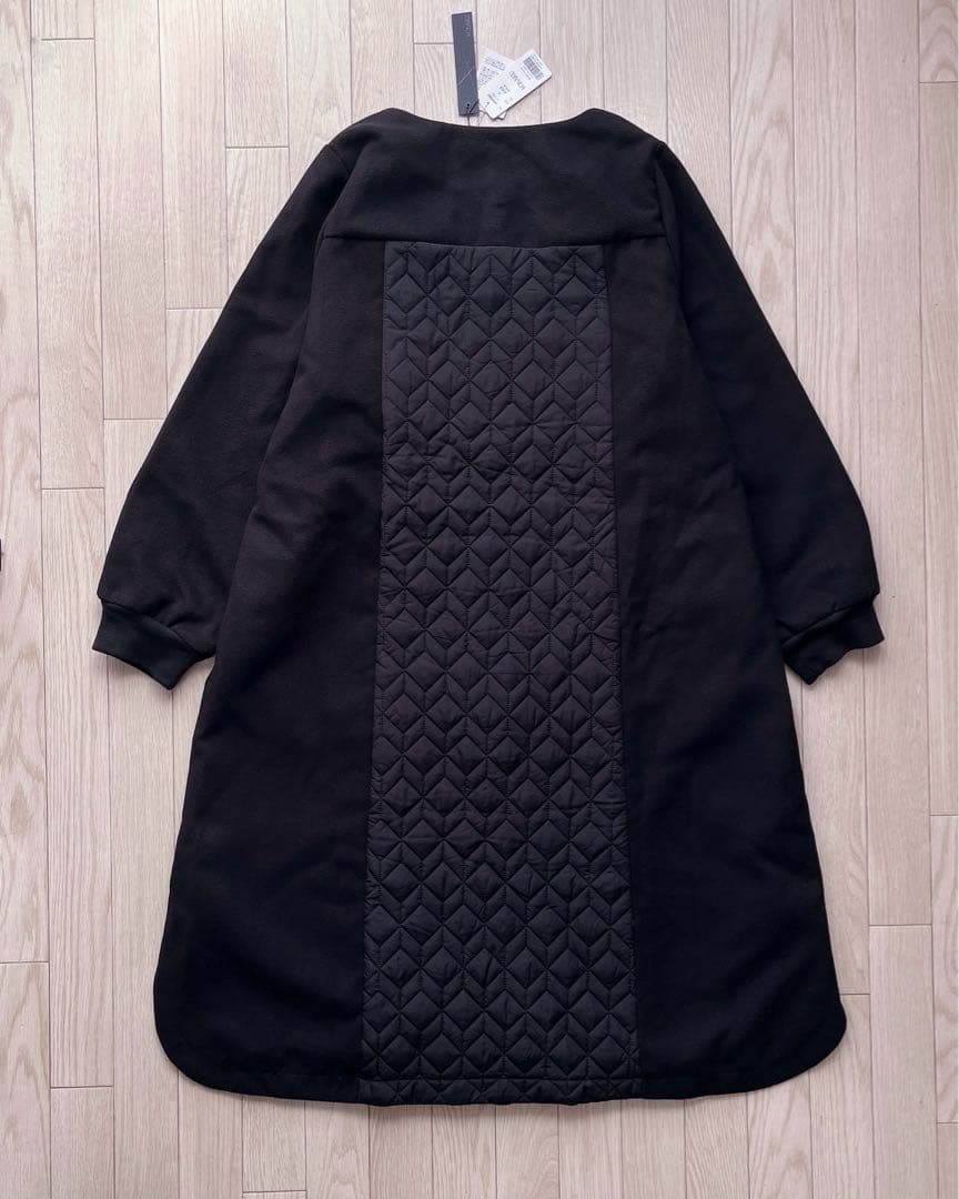 【新品】大きいサイズ 廃盤 コハク 異素材キルティングコート&ボアベストセット