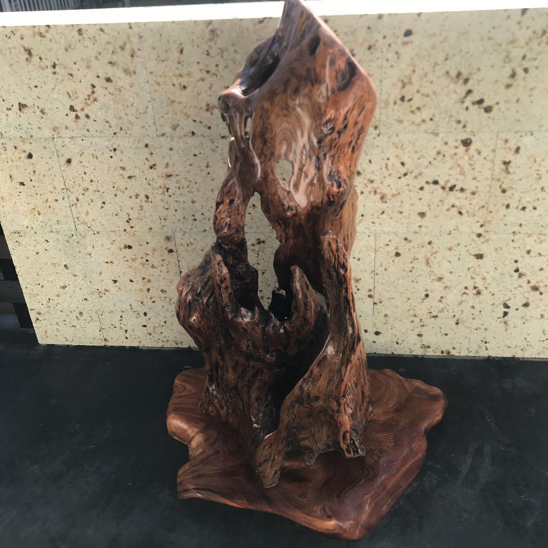 置物　インテリア　一点物　天然木　無垢材　和室　ウッドクラフト　光沢　レトロ