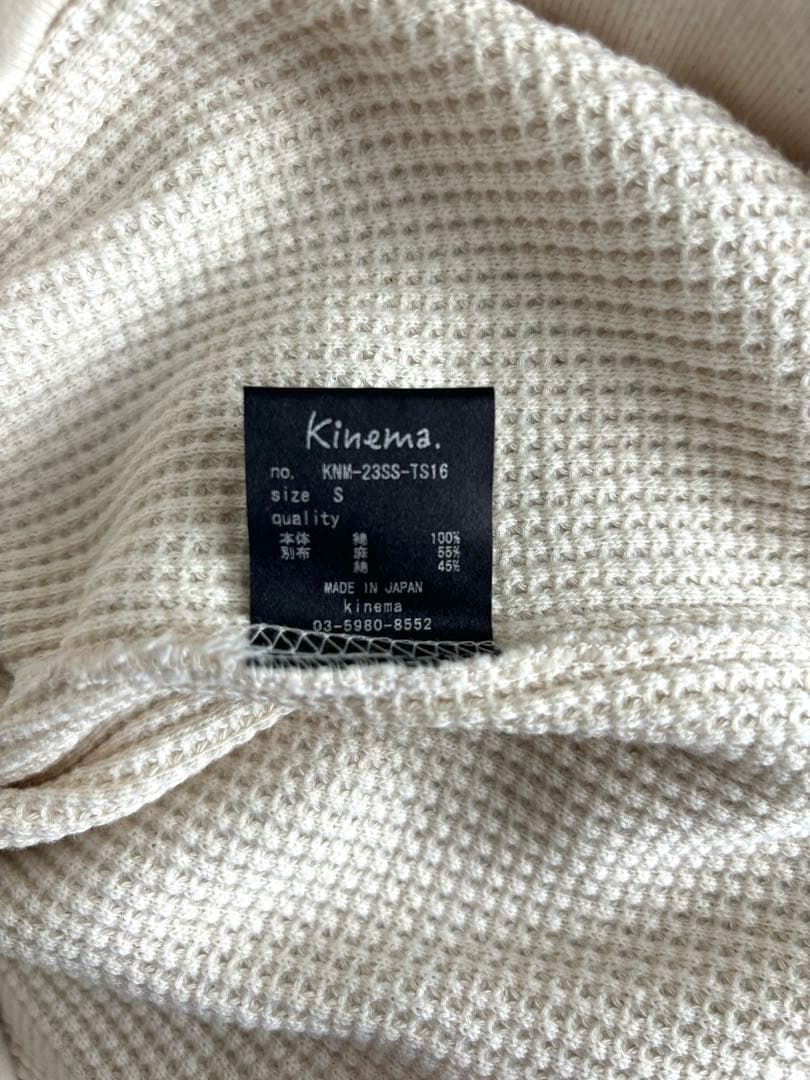 Kinema waffle henley neck shirt ナチュラル S