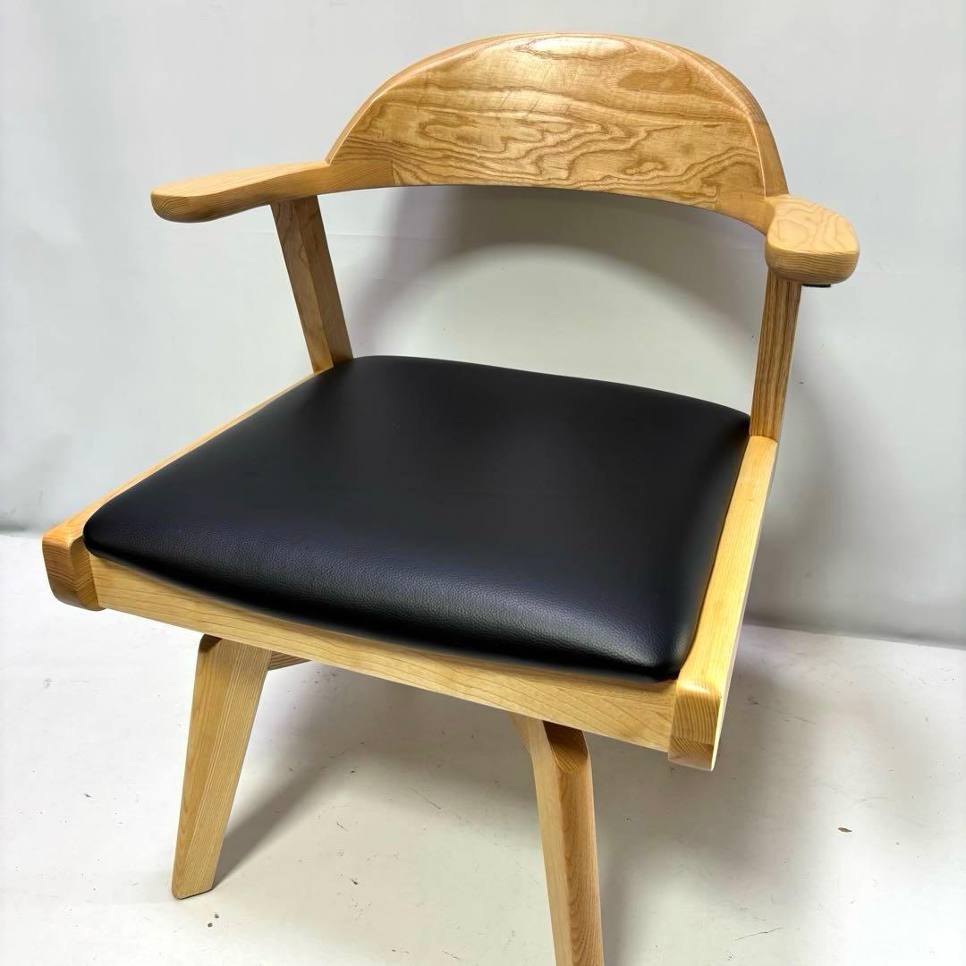 【未使用】回転式ダイニングチェア　ナチュラル×ブラック